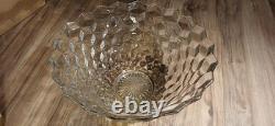 VTG 14 Fostoria Punch Bowl/Serving Bowl American Clear Block Geometric Cubist