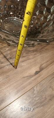 VTG 14 Fostoria Punch Bowl/Serving Bowl American Clear Block Geometric Cubist