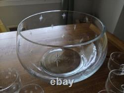 VTG 50's'Stardust' Crystal Punch Set 13pcs by CG QUARTEX In Original Boxes New