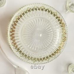 VTG 7qt Indiana Glass PRINCESS CRYSTAL Punch Bowl 11 Cups 22 Hooks 1 Ladle READ