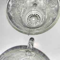 VTG 7qt Indiana Glass PRINCESS CRYSTAL Punch Bowl 11 Cups 22 Hooks 1 Ladle READ