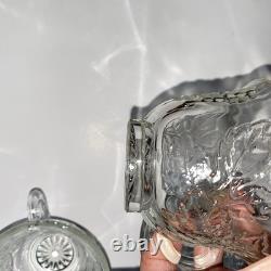 VTG 7qt Indiana Glass PRINCESS CRYSTAL Punch Bowl 11 Cups 22 Hooks 1 Ladle READ VTG 7qt Indiana Glass PRINCESS CRYSTAL Punch Bowl 11 Cups 22 Hooks 1 Ladle READ