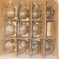 VTG 7qt Indiana Glass PRINCESS CRYSTAL Punch Bowl 11 Cups 22 Hooks 1 Ladle READ