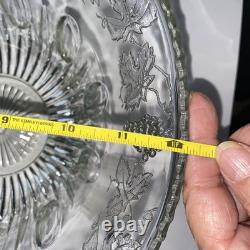 VTG 7qt Indiana Glass PRINCESS CRYSTAL Punch Bowl 11 Cups 22 Hooks 1 Ladle READ