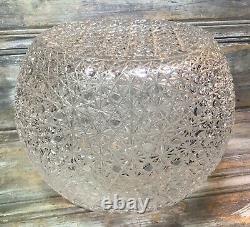 VTG 80s Yasemin Crystal Russian Pattern 12 Hand Cut Glass Lidded Punch Bowl