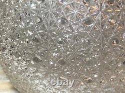 VTG 80s Yasemin Crystal Russian Pattern 12 Hand Cut Glass Lidded Punch Bowl