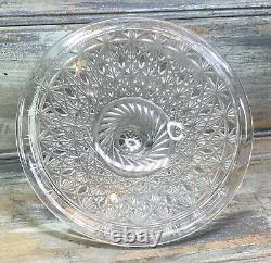 VTG 80s Yasemin Crystal Russian Pattern 12 Hand Cut Glass Lidded Punch Bowl