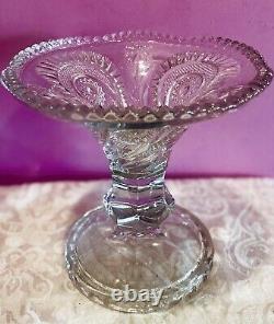 VTG/ ANTIQUE L E Smith Pinwheel&Stars13.25PUNCH BOWL 21.5UNDERPLATE 7.5 STAND