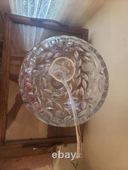 VTG Crystal Cut Glass Rose Punch Bowl 3 Pieces VTG Crystal Cut Glass Rose Punch Bowl 3 Pieces