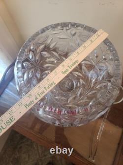 VTG Crystal Cut Glass Rose Punch Bowl 3 Pieces VTG Crystal Cut Glass Rose Punch Bowl 3 Pieces
