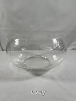 VTG Crystal Glass Aderia Adelex Ears of Wheat Etched Punch Bowl & 12 Glasses REA