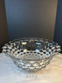 VTG FOSTORIA AMERICAN Glass PUNCH BOWL 18 WIDE 8 HIGH HUGE