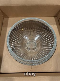 VTG L. E. LE Smith 76014-1 Crystal Glass Punch Bowl 14 Pc Set Original Box MCM