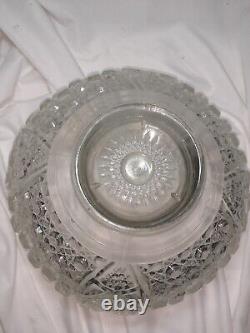 VTG L. E. LE Smith Handmade Crystal Glass Punch Bowl Set With 18 Cup Original Box