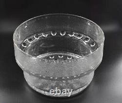 VTG L E Smith Crystal Textured Glass Bowl Punch Bowl Centerpiece HUGE Orig Label