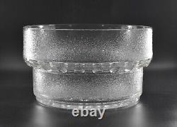 VTG L E Smith Crystal Textured Glass Bowl Punch Bowl Centerpiece HUGE Orig Label