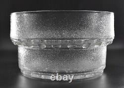 VTG L E Smith Crystal Textured Glass Bowl Punch Bowl Centerpiece HUGE Orig Label