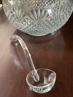 VTG L. E Smith Glass Pineapple Pattern Punch Bowl Set 18 Cups &Laddle