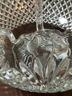 VTG L. E Smith Glass Pineapple Pattern Punch Bowl Set 18 Cups &Laddle