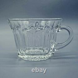 VTG LE Smith DOMINION Clear Glass CUPPED PUNCH BOWL Complete Set LADLE 18 Cups