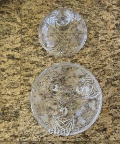 VTG Lead Crystal Punch Bowl With Lid Handcut