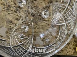 VTG Lead Crystal Punch Bowl With Lid Handcut
