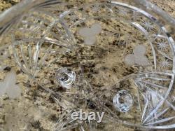 VTG Lead Crystal Punch Bowl With Lid Handcut