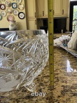 VTG Lead Crystal Punch Bowl With Lid Handcut