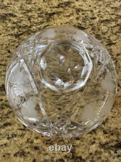 VTG Lead Crystal Punch Bowl With Lid Handcut