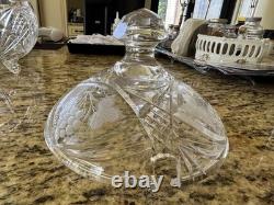 VTG Lead Crystal Punch Bowl With Lid Handcut