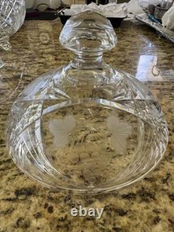 VTG Lead Crystal Punch Bowl With Lid Handcut