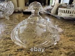 VTG Lead Crystal Punch Bowl With Lid Handcut