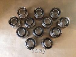 VTG MCM DOROTHY THORPE SILVER FADE PUNCH BOWL SET with 12 (6ozs) CUPS CADDY VGC