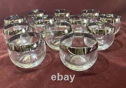 VTG MCM Dorothy Thorpe Wood Chrome& Fade Silver Glass Roly-Poly Punch Bowl WOW