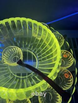 VTG MCM Manganese Duncan & Miller Radiance Punch Bowl Underplate Ladle & 12 Cups