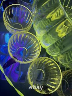 VTG MCM Manganese Duncan & Miller Radiance Punch Bowl Underplate Ladle & 12 Cups