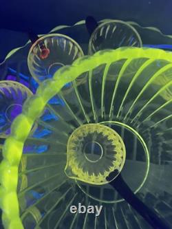 VTG MCM Manganese Duncan & Miller Radiance Punch Bowl Underplate Ladle & 12 Cups