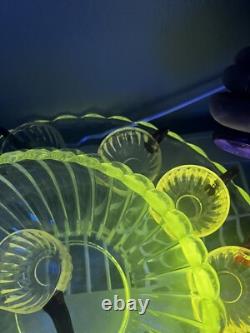 VTG MCM Manganese Duncan & Miller Radiance Punch Bowl Underplate Ladle & 12 Cups