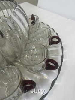 VTG MCM Manganese Duncan & Miller Radiance Punch Bowl Underplate Ladle & 12 Cups