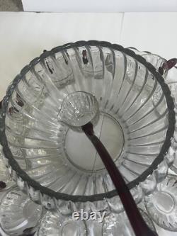 VTG MCM Manganese Duncan & Miller Radiance Punch Bowl Underplate Ladle & 12 Cups