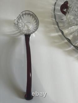 VTG MCM Manganese Duncan & Miller Radiance Punch Bowl Underplate Ladle & 12 Cups