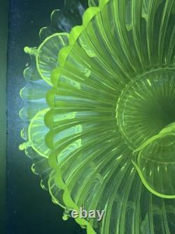 VTG Manganese Glass Heisey Crystolite Punch Bowl Set Underplate, Ladle & 12 Cups