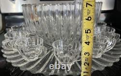 VTG Manganese Glass Heisey Crystolite Punch Bowl Set Underplate, Ladle & 12 Cups