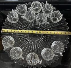 VTG Manganese Glass Heisey Crystolite Punch Bowl Set Underplate, Ladle & 12 Cups