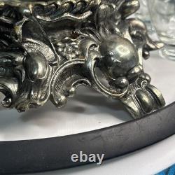 VTG PITMAN-DREITZER 15pc Punch Bowl Ornate Stand, Ladle, 12 Cups