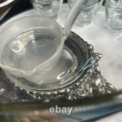 VTG PITMAN-DREITZER 15pc Punch Bowl Ornate Stand, Ladle, 12 Cups