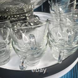 VTG PITMAN-DREITZER 15pc Punch Bowl Ornate Stand, Ladle, 12 Cups