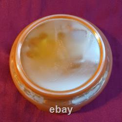 VTG Peach Luster Punch Bowl Stand & Mugs (10) Tom & Jerry Fire King