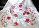 VTG TIFFIN Moon and Stars Pattern Glass PUNCH BOWL Set Ladle-12 cups-Glass Tray