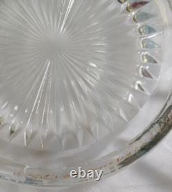 VTG TIFFIN Moon and Stars Pattern Glass PUNCH BOWL Set Ladle-12 cups-Glass Tray